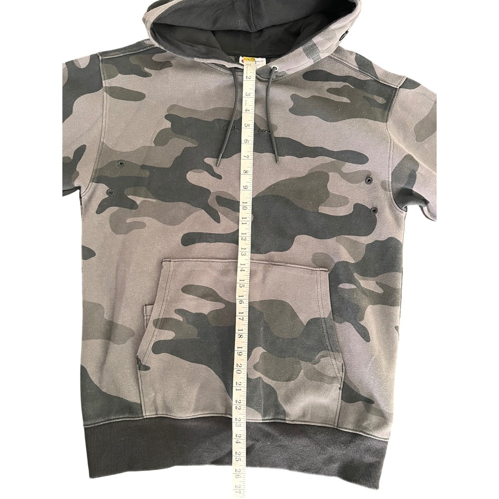Champion Tech Weave Mens Small Camo Hoodie Pullover S9345 5529 Gray Black - Picture 10 of 11